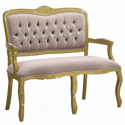 Namoradeira Entalhada Luis XV - Dourado e Rosa Antigo + Cores