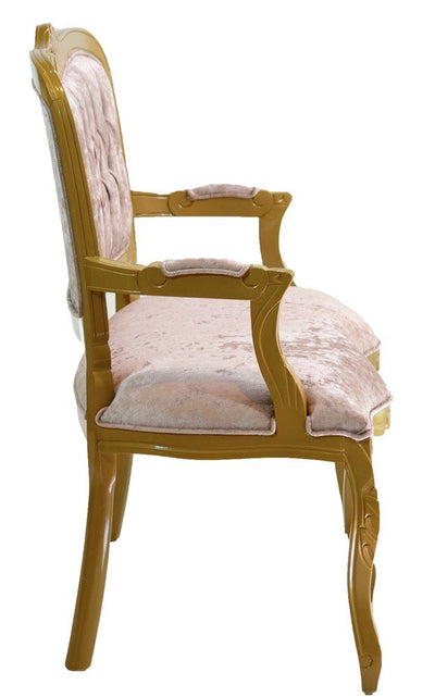 Namoradeira Entalhada Luis XV - Dourado e Bege Brilhante + Cores