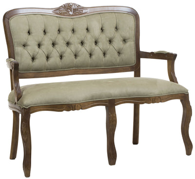 Namoradeira Entalhada Luis XV - Imbuia com Marrom Esverdeado + Cores