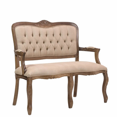 Namoradeira Entalhada Luis XV - Imbuia com Marrom Claro+ Cores