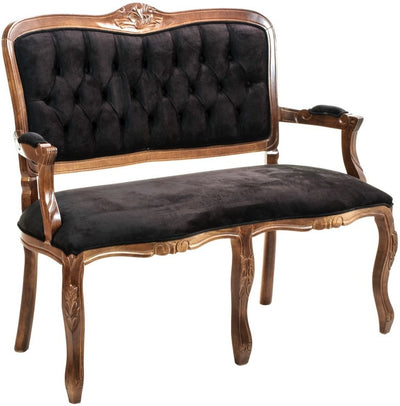 Namoradeira Entalhada Luis XV - Imbuia e Preto + Cores