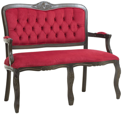 Namoradeira Entalhada Luis XV - Capuccino e Vermelho + Cores