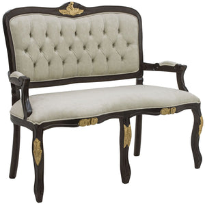 Namoradeira Entalhada Luis XV Capuccino com Dourado e Champagne + Cores