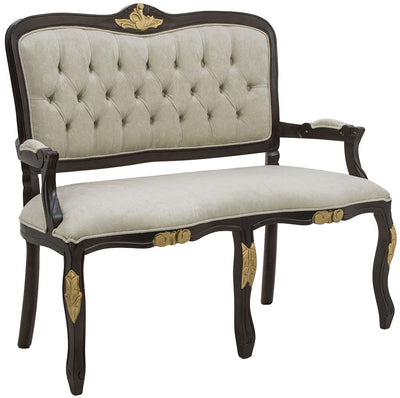 Namoradeira Entalhada Luis XV Capuccino com Dourado e Champagne + Cores