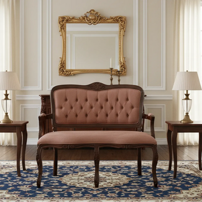 Namoradeira Entalhada Luis XV - Capuccino e Caramelo + Cores