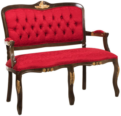 Namoradeira Entalhada Luis XV - Capuccino com Dourado e Vermelho + Cores