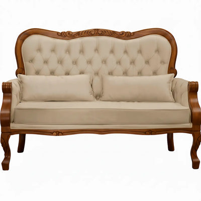 Namoradeira Vitoriana Verniz Imbuia com Marrom Claro + Cores