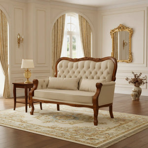 Namoradeira Vitoriana Verniz Imbuia com Marrom Claro + Cores