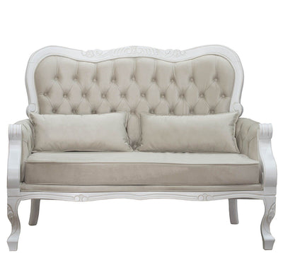 Namoradeira Vitoriana Branco Provençal com Aveludado Creme + Cores