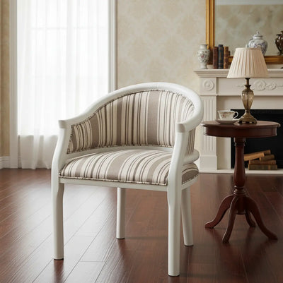 Poltrona Carla Provençal Branca e Listrado Marrom + Cores