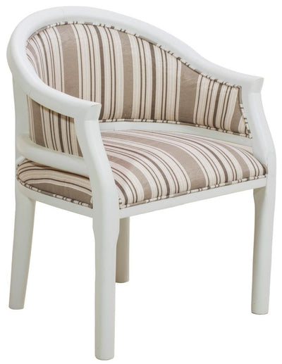 Poltrona Carla Provençal Branca e Listrado Marrom + Cores