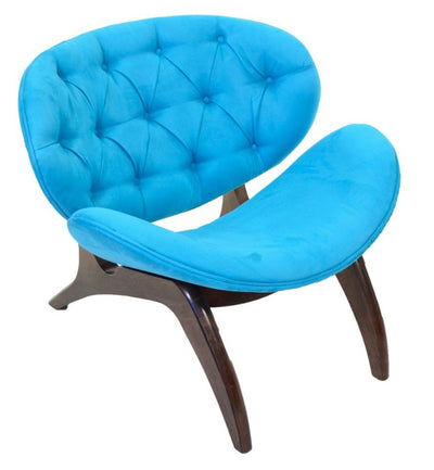 Poltrona Concha - Capuccino e Azul + Cores