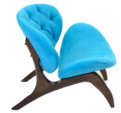 Poltrona Concha - Capuccino e Azul + Cores