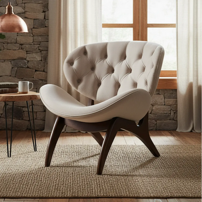 Poltrona Concha - Capuccino e Creme + Cores