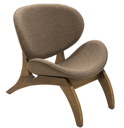 Poltrona Concha - Imbuia com Linho Marrom + Cores