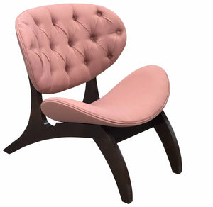 Poltrona Concha - Capuccino e Linho Rosa