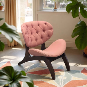 Poltrona Concha - Capuccino e Linho Rosa