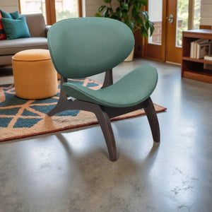 Poltrona Concha Lisa - Capuccino e Linho Verde