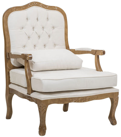 Poltrona Imperatriz com Capitonê - Imbuia e Veludo Branco + Cores