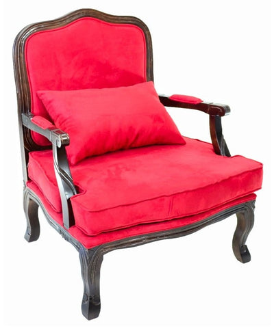Poltrona King Capuccino e Veludo Vermelho + Cores