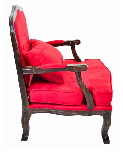Poltrona King Capuccino e Veludo Vermelho + Cores