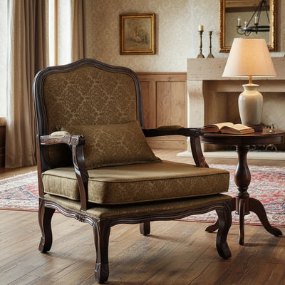 Poltrona King Envelhecida e Arabesco Marrom + Cores