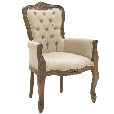 Poltrona Luis XV com Lateral Fechada Imbuia e Marrom + Cores