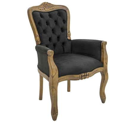 Poltrona Luis XV com Lateral Fechada Envelhecida e Preta + Cores