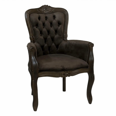 Poltrona Luis XV com Lateral Fechada Capuccino e Marrom Escuro + Cores