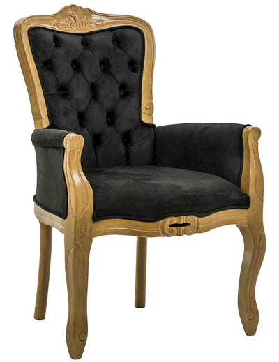Poltrona Luis XV com Lateral Fechada Verniz Mel e Preta + Cores