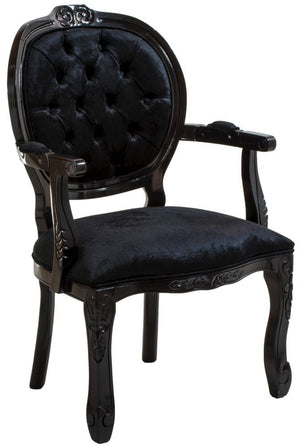 Poltrona Medalhão II Entalhada - Preta Brilhante + Cores