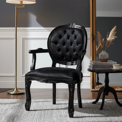 Poltrona Medalhão II Entalhada - Preta Brilhante + Cores