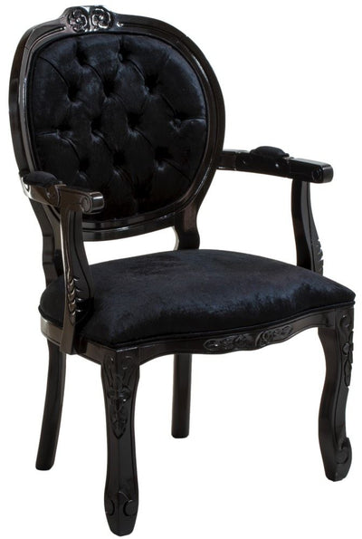 Poltrona Medalhão II Entalhada - Preta Brilhante + Cores