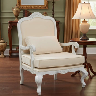 Poltrona Rei Luis XV - Branco e Creme + Cores