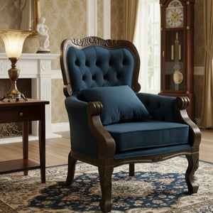 Poltrona Vitoriana Capuccino e Azul + Cores