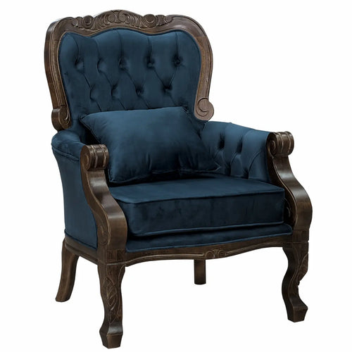 Poltrona Vitoriana Capuccino e Azul + Cores