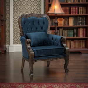 Poltrona Vitoriana Capuccino e Azul + Cores