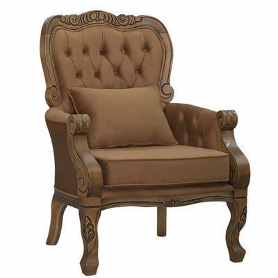 Poltrona Vitoriana Envelhecido e Marrom Amarelado + Cores