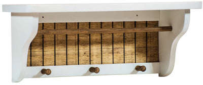 Prateleira Rústica com Toalheiro e Cabide - Branca e Cera + Cores