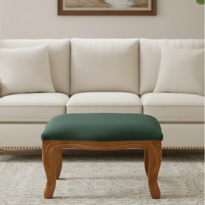 Puff Entalhado Mel e Linho Verde + Cores