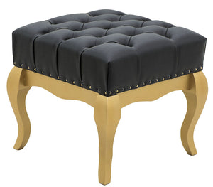 Puff Luis XV Quadrado com Tachas Dourado + Cores