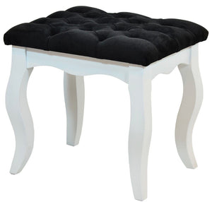 Puff Luis XV Liso - Branco e Preto + Cores