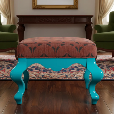 Puff Estofado Milano Azul e Marrom + Cores