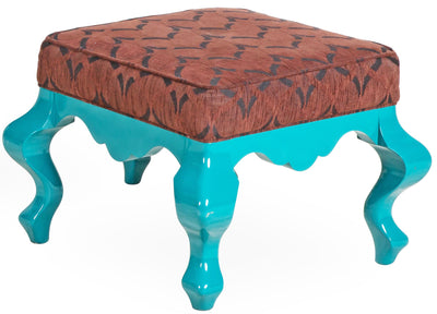 Puff Estofado Milano Azul e Marrom + Cores