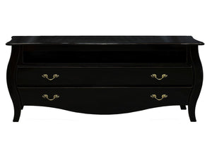 Rack Bombê 2 Gavetas com Nicho Preto Brilho + Cores