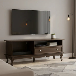 Rack Luis XV 1 Gaveta Capuccino + Cores