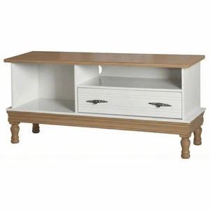 Rack Safari 1 Gaveta - Branco e Mel + Cores