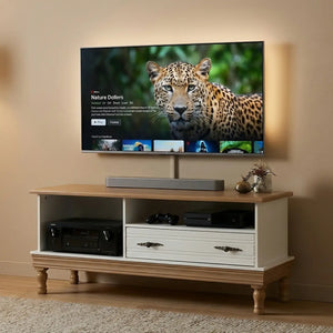 Rack Safari 1 Gaveta - Branco e Mel + Cores