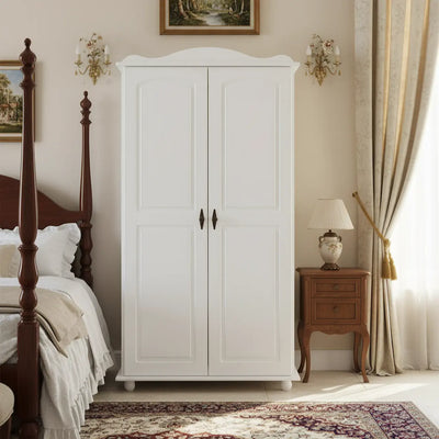 Guarda Roupa / Roupeiro 2 Portas 3 Prateleiras e Cabideiro Branco + Cores