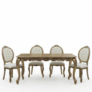 Sala de Jantar Imperador com 4 Cadeiras Medalhão IV - Dourado Envelhecido